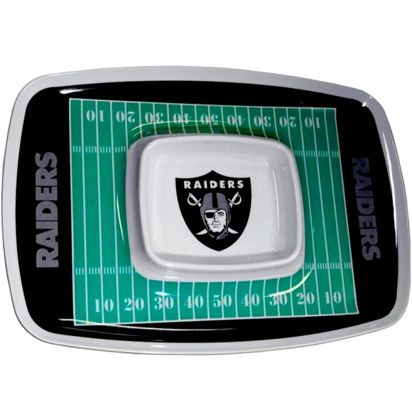 Las Vegas Raiders Chip and Dip Tray - Picture 1 of 4